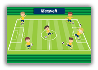 Thumbnail for Personalized Soccer Canvas Wrap & Photo Print XXVII - Green Field - Boys Team - Front View
