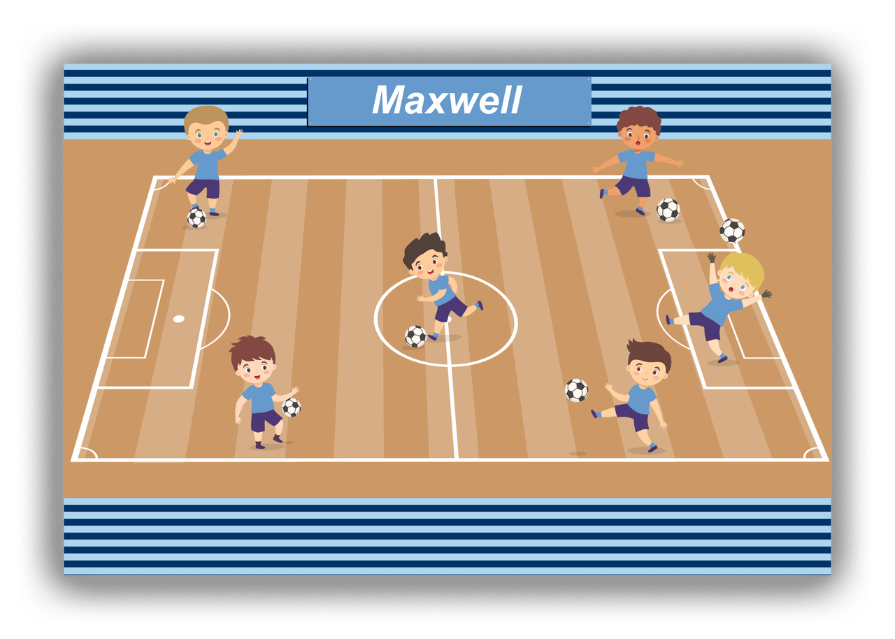 Personalized Soccer Canvas Wrap & Photo Print XXVII - Brown Field - Boys Team - Front View