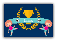 Thumbnail for Personalized Soccer Canvas Wrap & Photo Print XXVIII - Trophy Ribbon - Redhead Girl - Front View