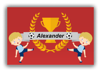 Thumbnail for Personalized Soccer Canvas Wrap & Photo Print XXIX - Trophy Ribbon - Blond Boy I - Front View