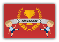 Thumbnail for Personalized Soccer Canvas Wrap & Photo Print XXIX - Trophy Ribbon - Blond Boy II - Front View