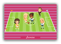 Thumbnail for Personalized Soccer Canvas Wrap & Photo Print XXXI - Girls Team - Pink Background - Front View