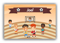 Thumbnail for Personalized Soccer Canvas Wrap & Photo Print XXXIV - Boys Team - Brown Background - Front View