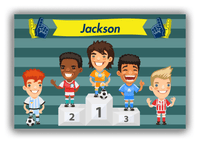 Thumbnail for Personalized Soccer Canvas Wrap & Photo Print XXXVI - Podium Winners - Brown Hair Boy II - Front View