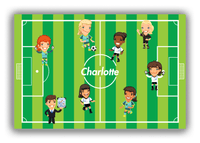 Thumbnail for Personalized Soccer Canvas Wrap & Photo Print XXXVII - Green Background - Girls Team - Front View