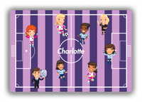 Thumbnail for Personalized Soccer Canvas Wrap & Photo Print XXXVII - Purple Background - Girls Team - Front View