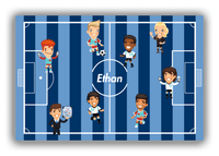 Thumbnail for Personalized Soccer Canvas Wrap & Photo Print XXXVIII - Blue Background - Boys Team - Front View