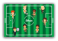 Thumbnail for Personalized Soccer Canvas Wrap & Photo Print XXXVIII - Green Background - Boys Team - Front View