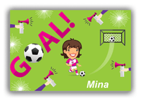 Thumbnail for Personalized Soccer Canvas Wrap & Photo Print XLI - Goal Airhorn - Brunette Girl I - Front View