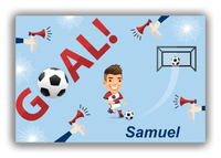 Thumbnail for Personalized Soccer Canvas Wrap & Photo Print XLII - Goal Airhorn - Brown Hair Boy - Front View