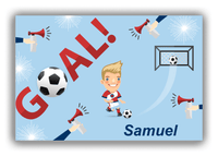 Thumbnail for Personalized Soccer Canvas Wrap & Photo Print XLII - Goal Airhorn - Blond Boy - Front View