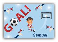 Thumbnail for Personalized Soccer Canvas Wrap & Photo Print XLII - Goal Airhorn - Black Hair Boy III - Front View