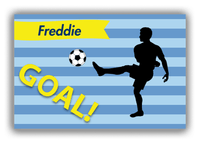 Thumbnail for Personalized Soccer Canvas Wrap & Photo Print XLIV - Goal Stripes - Boy Silhouette II - Front View