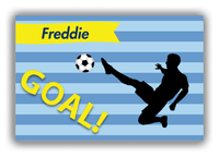 Thumbnail for Personalized Soccer Canvas Wrap & Photo Print XLIV - Goal Stripes - Boy Silhouette III - Front View