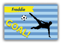 Thumbnail for Personalized Soccer Canvas Wrap & Photo Print XLIV - Goal Stripes - Boy Silhouette IV - Front View
