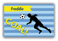 Thumbnail for Personalized Soccer Canvas Wrap & Photo Print XLIV - Goal Stripes - Boy Silhouette V - Front View