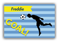 Thumbnail for Personalized Soccer Canvas Wrap & Photo Print XLIV - Goal Stripes - Boy Silhouette VI - Front View