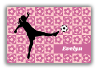 Thumbnail for Personalized Soccer Canvas Wrap & Photo Print XLV - Ball Pattern - Girl Silhouette I - Front View