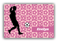 Thumbnail for Personalized Soccer Canvas Wrap & Photo Print XLV - Ball Pattern - Girl Silhouette V - Front View
