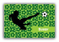 Thumbnail for Personalized Soccer Canvas Wrap & Photo Print XLVI - Ball Pattern - Boy Silhouette I - Front View
