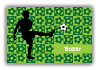 Thumbnail for Personalized Soccer Canvas Wrap & Photo Print XLVI - Ball Pattern - Boy Silhouette II - Front View
