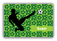 Thumbnail for Personalized Soccer Canvas Wrap & Photo Print XLVI - Ball Pattern - Boy Silhouette III - Front View