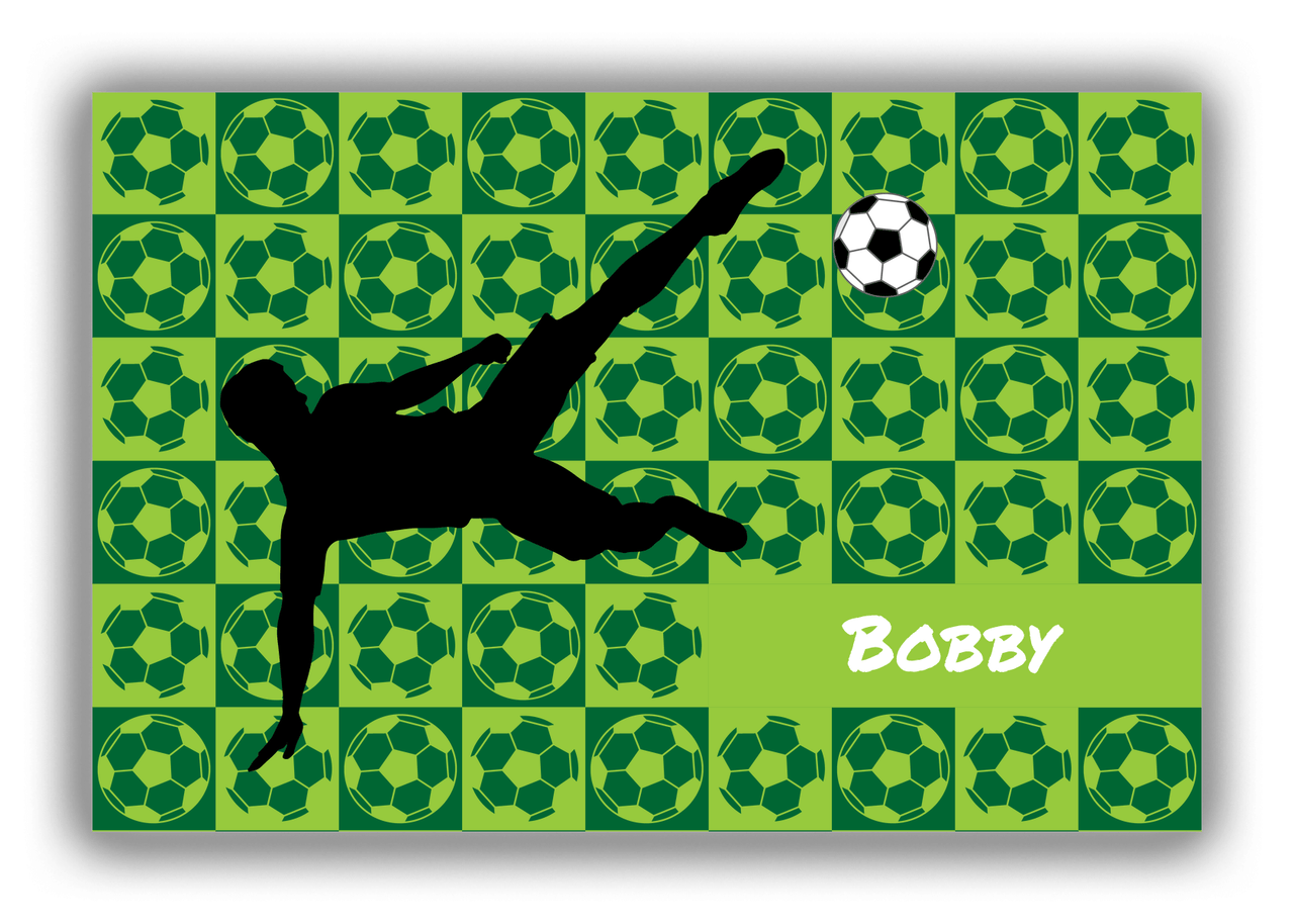 Personalized Soccer Canvas Wrap & Photo Print XLVI - Ball Pattern - Boy Silhouette IV - Front View