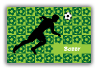 Thumbnail for Personalized Soccer Canvas Wrap & Photo Print XLVI - Ball Pattern - Boy Silhouette V - Front View