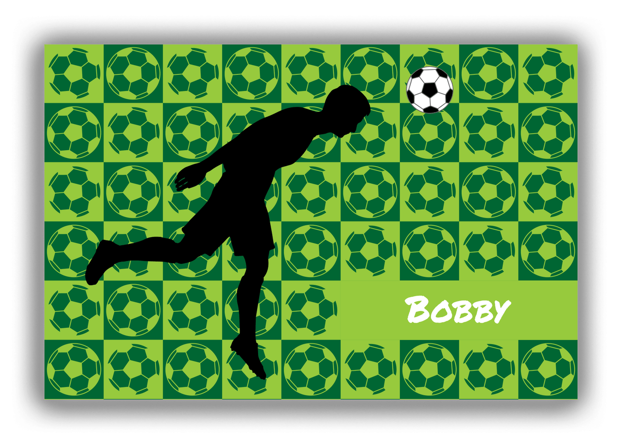 Personalized Soccer Canvas Wrap & Photo Print XLVI - Ball Pattern - Boy Silhouette VI - Front View