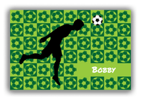 Thumbnail for Personalized Soccer Canvas Wrap & Photo Print XLVI - Ball Pattern - Boy Silhouette VI - Front View