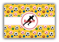 Thumbnail for Personalized Soccer Canvas Wrap & Photo Print XLVII - Ribbon Pattern - Boy Silhouette V - Front View