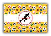 Thumbnail for Personalized Soccer Canvas Wrap & Photo Print XLVII - Ribbon Pattern - Boy Silhouette V - Front View