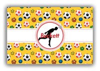 Thumbnail for Personalized Soccer Canvas Wrap & Photo Print XLVII - Ribbon Pattern - Boy Silhouette VI - Front View