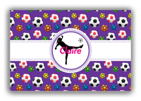 Thumbnail for Personalized Soccer Canvas Wrap & Photo Print XLVIII - Ribbon Pattern - Girl Silhouette I - Front View