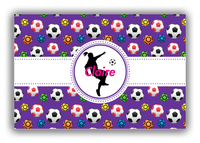 Thumbnail for Personalized Soccer Canvas Wrap & Photo Print XLVIII - Ribbon Pattern - Girl Silhouette II - Front View