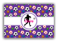 Thumbnail for Personalized Soccer Canvas Wrap & Photo Print XLVIII - Ribbon Pattern - Girl Silhouette III - Front View
