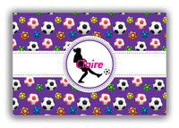 Thumbnail for Personalized Soccer Canvas Wrap & Photo Print XLVIII - Ribbon Pattern - Girl Silhouette VI - Front View