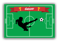 Thumbnail for Personalized Soccer Canvas Wrap & Photo Print XLIX - Field Ribbon - Boy Silhouette I - Front View