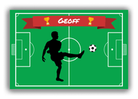 Thumbnail for Personalized Soccer Canvas Wrap & Photo Print XLIX - Field Ribbon - Boy Silhouette II - Front View