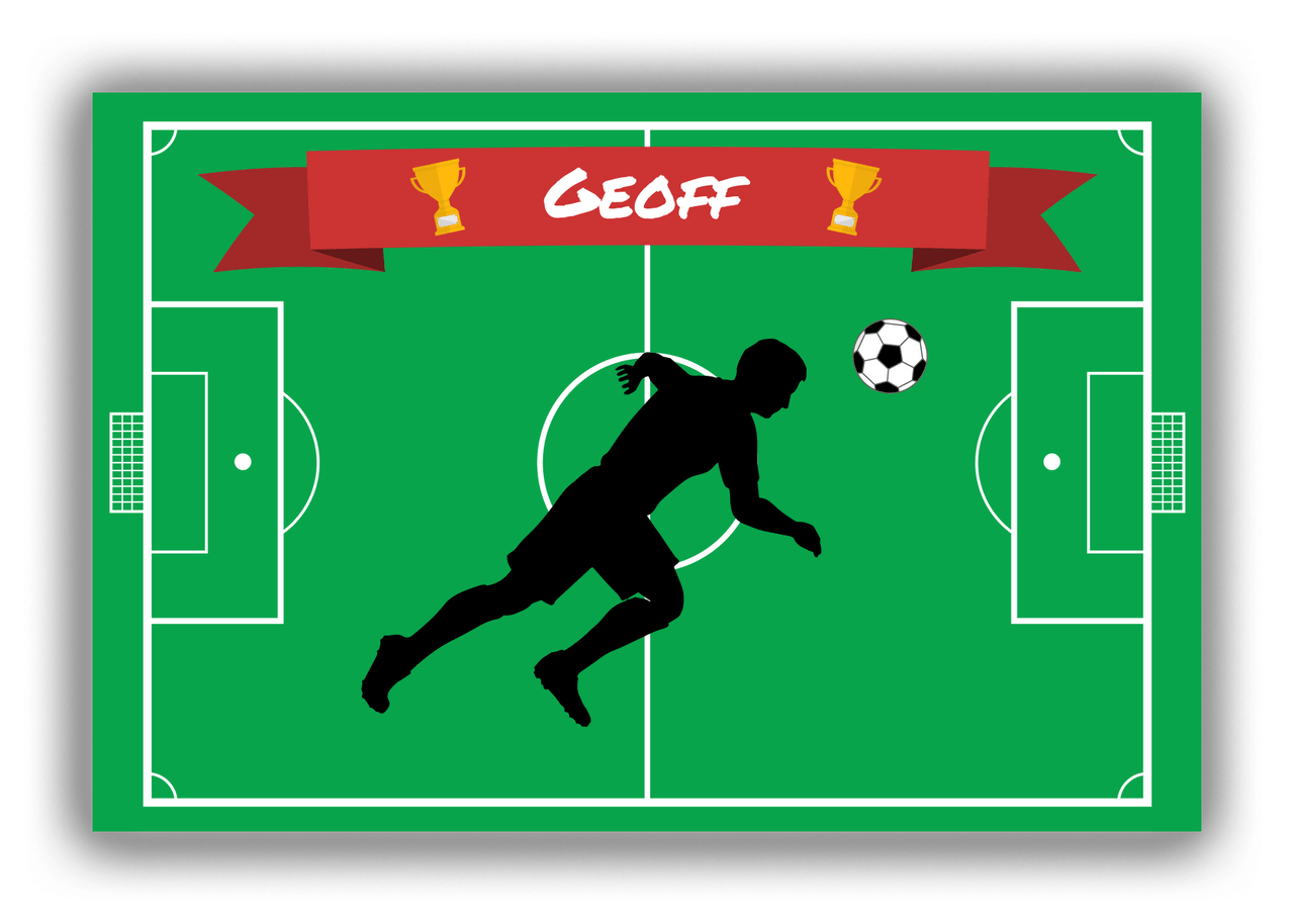Personalized Soccer Canvas Wrap & Photo Print XLIX - Field Ribbon - Boy Silhouette V - Front View