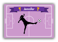 Thumbnail for Personalized Soccer Canvas Wrap & Photo Print L - Field Ribbon - Girl Silhouette I - Front View