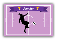 Thumbnail for Personalized Soccer Canvas Wrap & Photo Print L - Field Ribbon - Girl Silhouette II - Front View