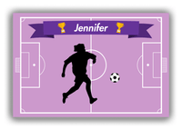 Thumbnail for Personalized Soccer Canvas Wrap & Photo Print L - Field Ribbon - Girl Silhouette III - Front View