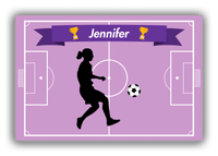 Thumbnail for Personalized Soccer Canvas Wrap & Photo Print L - Field Ribbon - Girl Silhouette IV - Front View