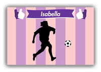 Thumbnail for Personalized Soccer Canvas Wrap & Photo Print LII - Striped Ribbon - Girl Silhouette III - Front View