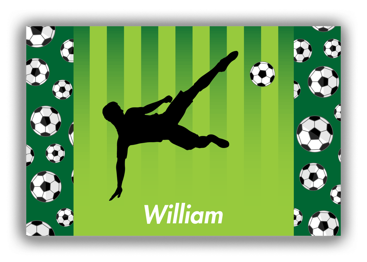 Personalized Soccer Canvas Wrap & Photo Print LIII - Side Pattern - Boy Silhouette IV - Front View