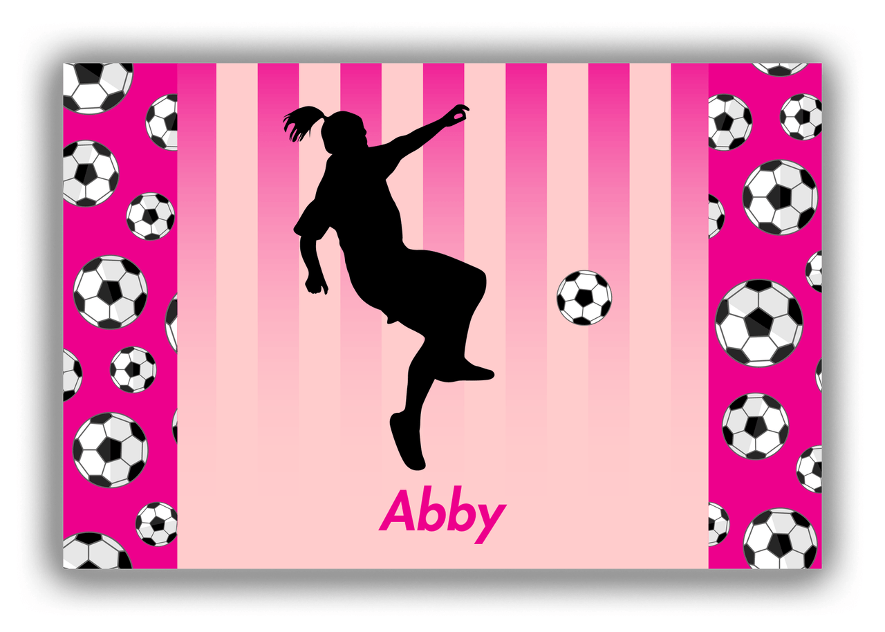 Personalized Soccer Canvas Wrap & Photo Print LIV - Side Pattern - Girl Silhouette II - Front View
