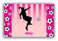 Thumbnail for Personalized Soccer Canvas Wrap & Photo Print LIV - Side Pattern - Girl Silhouette II - Front View