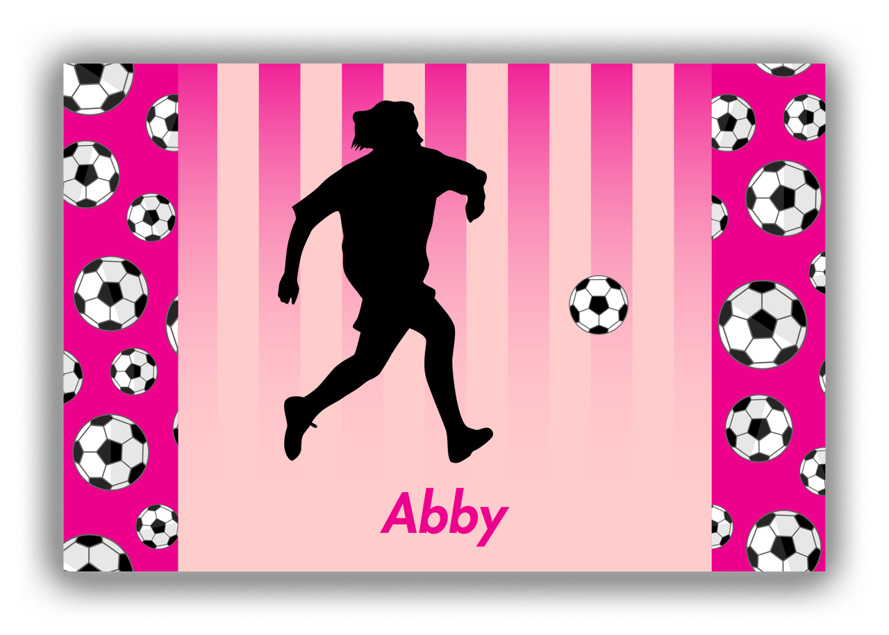 Personalized Soccer Canvas Wrap & Photo Print LIV - Side Pattern - Girl Silhouette III - Front View