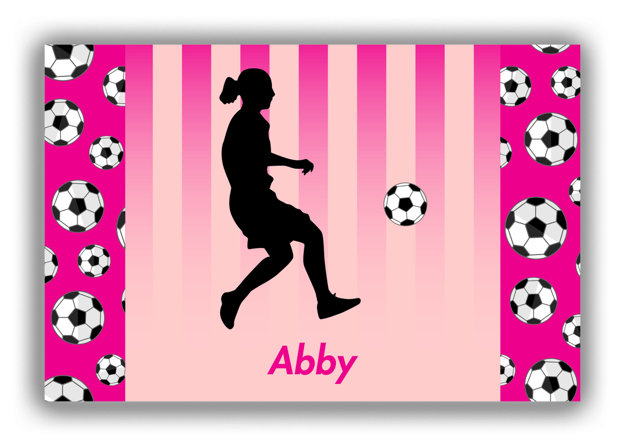 Personalized Soccer Canvas Wrap & Photo Print LIV - Side Pattern - Girl Silhouette IV - Front View